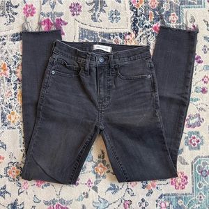 Madewell black distressed skinny jeans